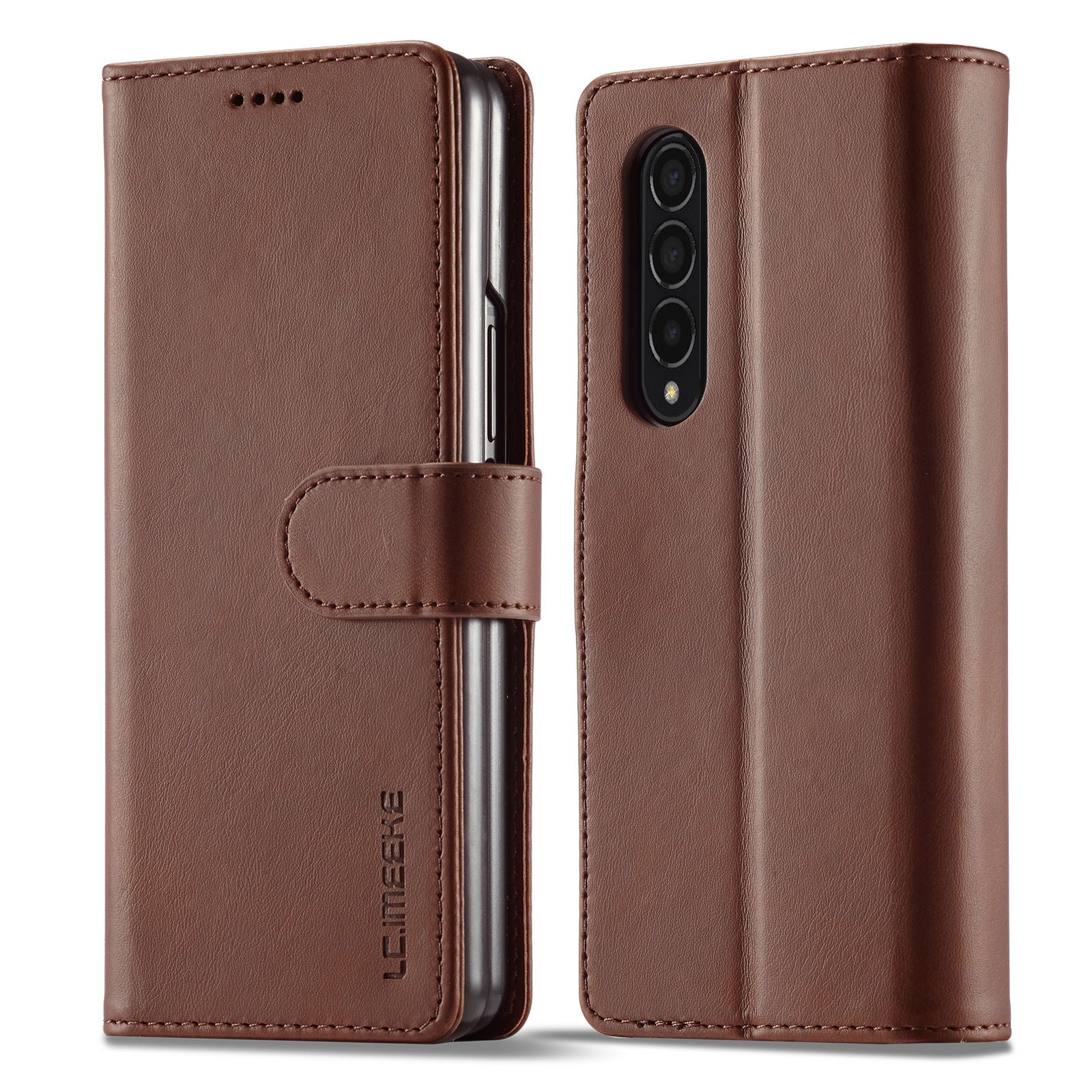 Premium PU Leather Case for Samsung Galaxy Z Fold 4 2022 5G Scratch-Resistant Solid Color Cover for Samsung Galaxy Z Fold 3 Case - 0 For Galaxy Z Fold 3 / Brown / United States Find Epic Store