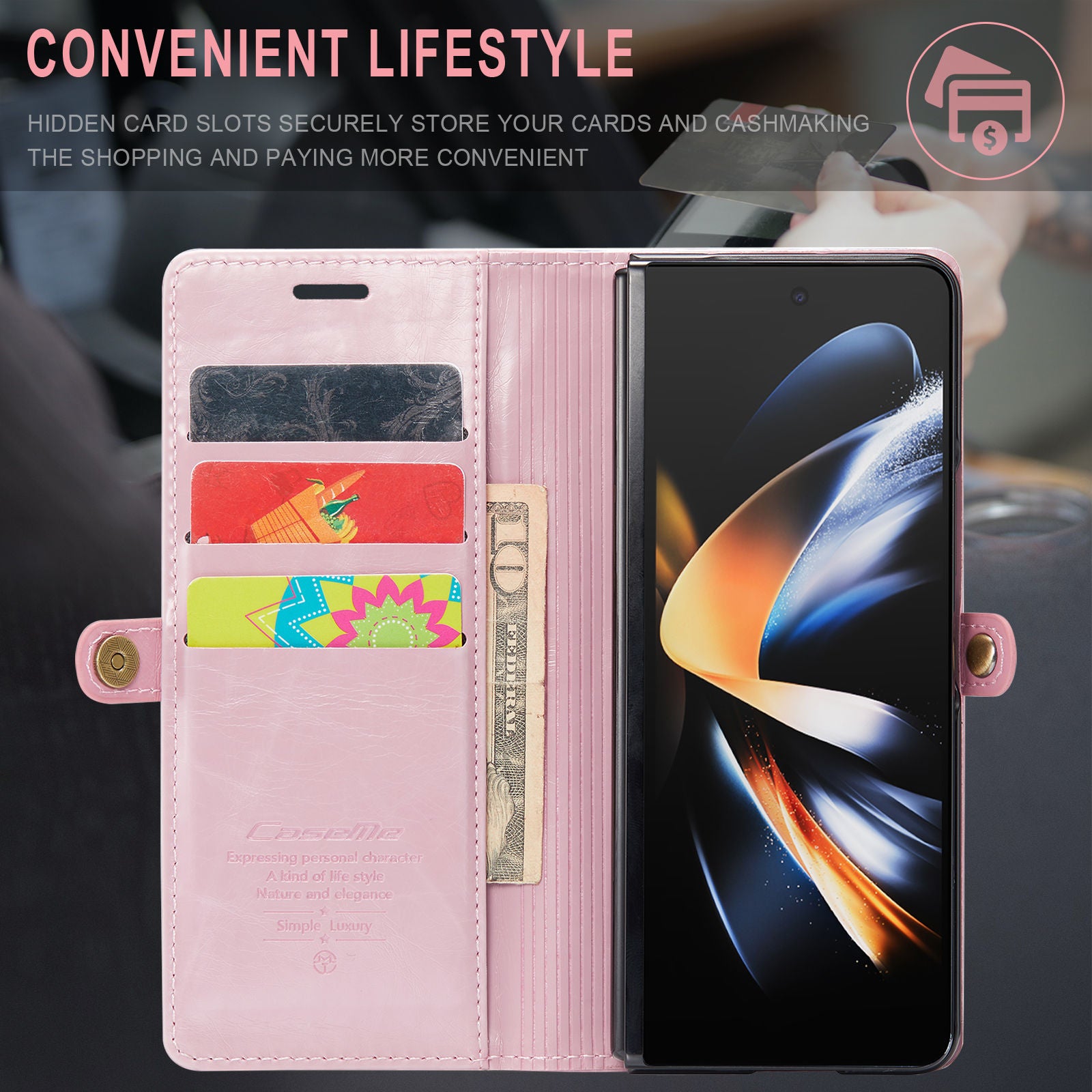 Case For Samsung Galaxy Z Fold 4 5G Retro Purse Leather Luxury Magnetic Card Holder All-Round Protection Wallet Cover - 0 Find Epic Store