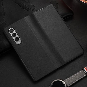 High Quality Genuine Plain Leather Case for Samsung Galaxy Z Fold 4 Anti-drop Lens and Screen Full Protection Folding Case - 0 For Galaxy Z Fold 4 / Black 2 / United States Find Epic Store