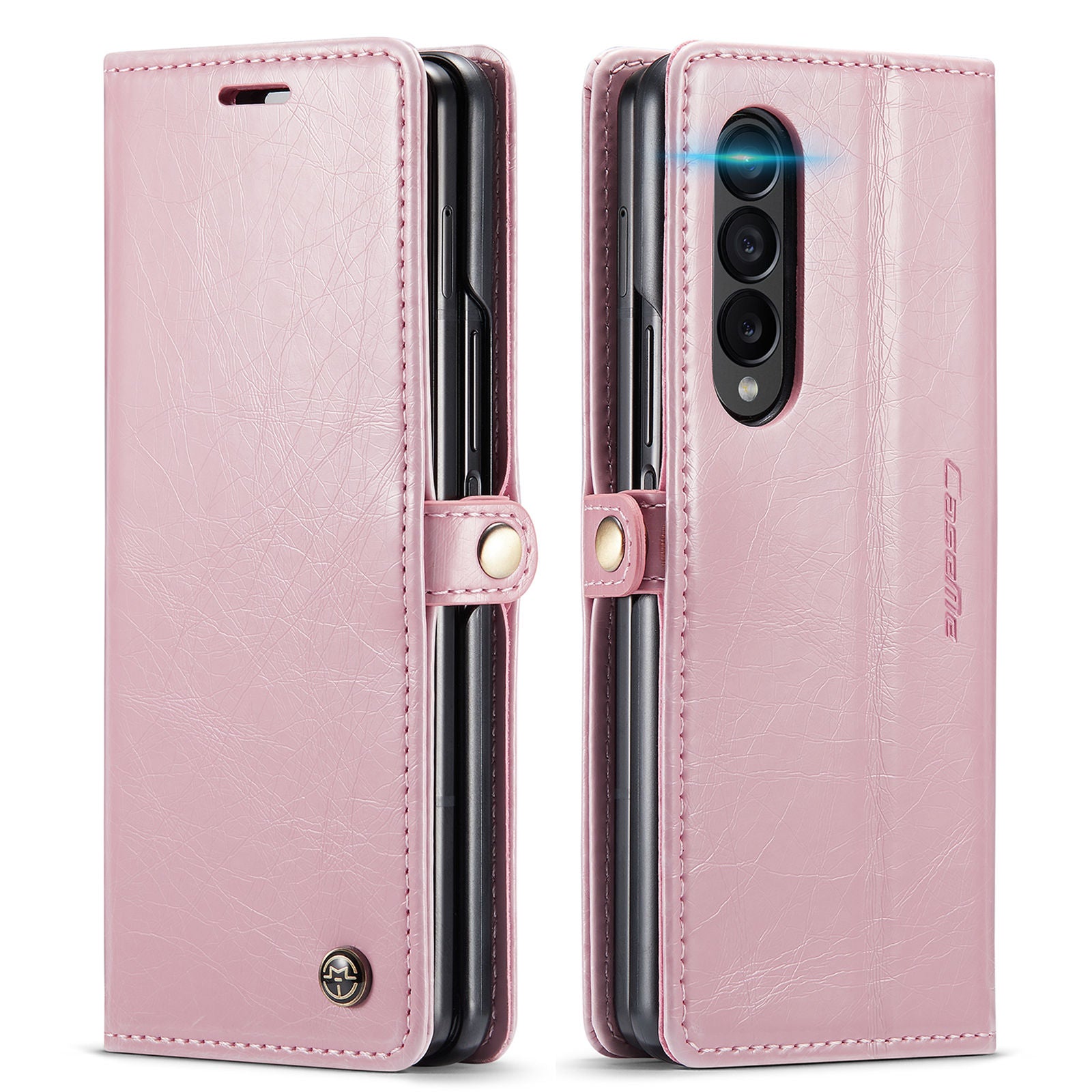 Case For Samsung Galaxy Z Fold 4 5G Retro Purse Leather Luxury Magnetic Card Holder All-Round Protection Wallet Cover - 0 For Galaxy Z Fold 4 / Pink / United States Find Epic Store