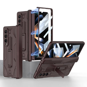 Magnetic Folding Armor Case for Samsung Galaxy Z Fold 4 5G with Bracket Anti-Drop Shockproof Full Protection Cover - 0 For Galaxy Z Fold 4 / Dark Red / United States Find Epic Store