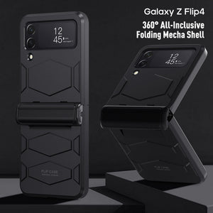 Phone Case For Samsung Galaxy Z Flip 4 Metal Hinge All-Inclusive Shockproof Protection Case with Bracket Rugged Armor Cover for Z Flip 4 - 0 Find Epic Store