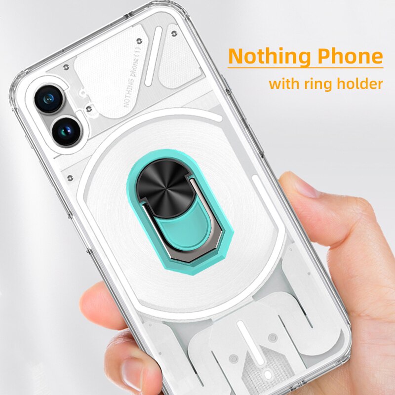 Nothing Phone 1 Case, with Ring Holder Crystal Clear Anti-Yellow Ultra-Thin Slim Fit Soft Silicone Magnetic Car Mount Phone Case - 0 for Nothing Phone / Sky Blue / United States|Case & Holder Find Epic Store