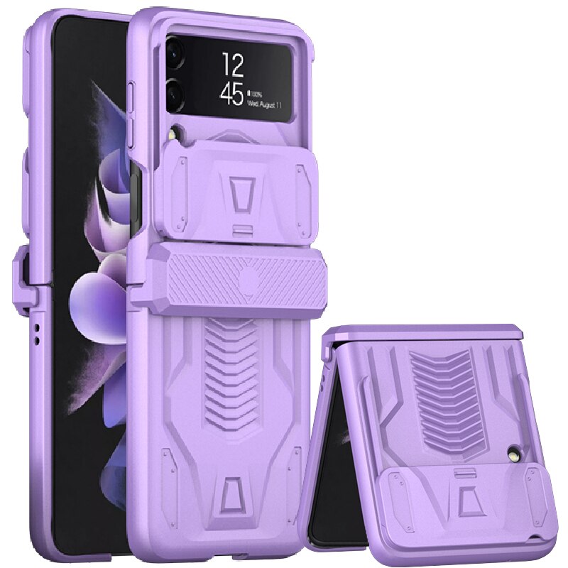 Military-Grade Armor Protection Case for Samsung Galaxy Z Flip4 Flip3 Hinge Protection Device Sliding Camera Protection Cover - 0 for Samsung Z Flip 3 / Purple / United States Find Epic Store