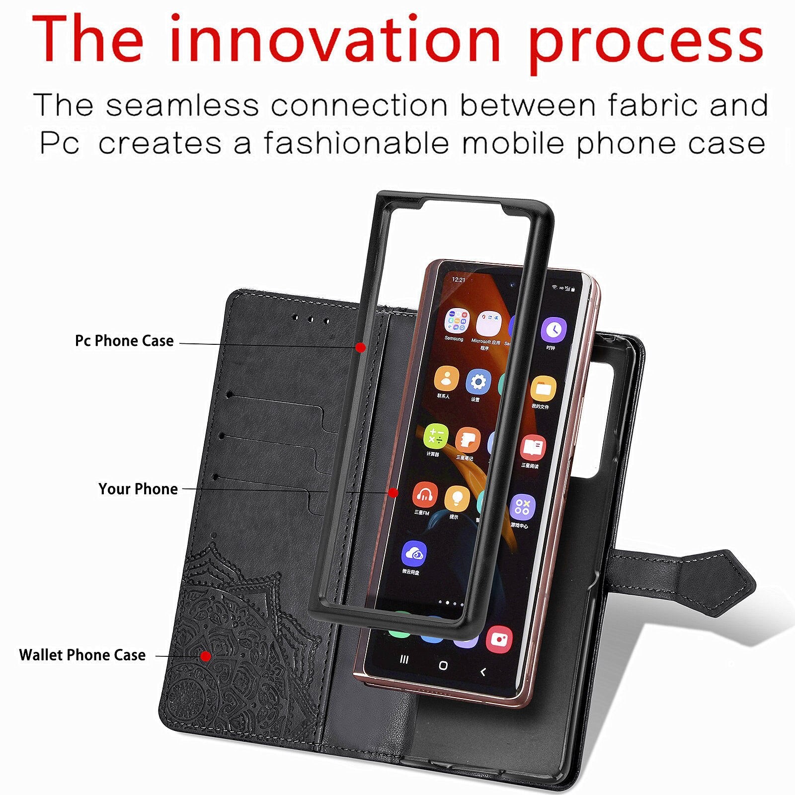 Leather Case for Samsung Galaxy Z Fold 4 Prime 3D Relief Flower Wallet Flip case on Galaxy Z fold 3 With Stand Function - 0 Find Epic Store