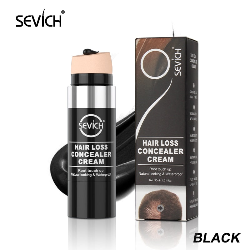 Sevich 30ml Waterproof Hair Loss Concealer Cream Unisex Natural-Looking Instantly Black Color Root Touch Up Hairline Concealer - 0 Black Find Epic Store