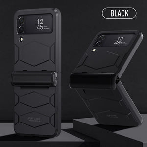 Phone Case For Samsung Galaxy Z Flip 4 Metal Hinge All-Inclusive Shockproof Protection Case with Bracket Rugged Armor Cover for Z Flip 4 - 0 For Galaxy Z Flip 4 / Black / United States Find Epic Store