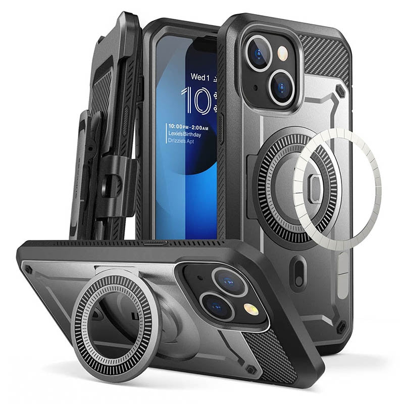 CASE For iPhone 14 Max Case 6.7“ 2022 UB Pro Mag Full-Body Rugged Belt-Clip Case with Built-in Screen Protector Kickstand - 0 PC + TPU / Black / United States Find Epic Store