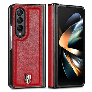 Genuine Leather Case for Samsung Galaxy Z Fold 4, Original Touch Slim Fit with Stand Function Anti-Drop Protection Cover - 0 For Galaxy Z Fold 4 / Red / United States Find Epic Store