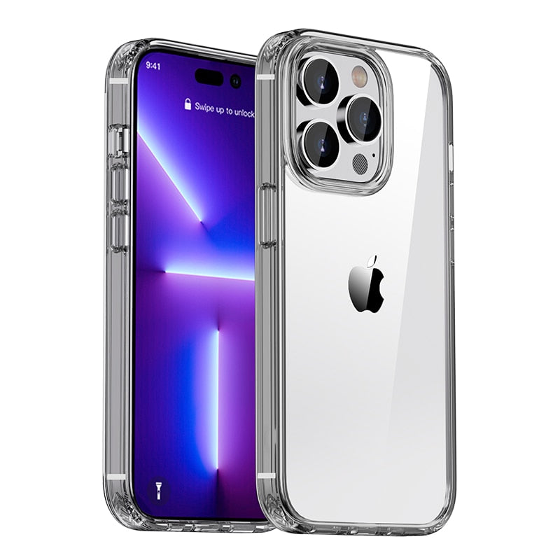 Air Armor Case for iPhone 14 Pro Max Case Military-Grade Drop Protection Shock-Absorbing Corners Yellowing-Resistant Hard Back - 0 For iPhone 14 / Clear Black / United States Find Epic Store