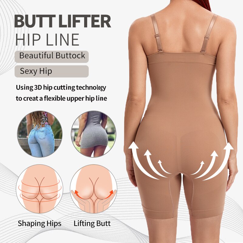 Seamless Shapewear Bodysuit for Women Tummy Control Butt Lifter Body Shaper Smooth Invisible Under Dress Full Slimming Unde - 0 Find Epic Store