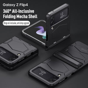 Phone Case For Samsung Galaxy Z Flip 4 Metal Hinge All-Inclusive Shockproof Protection Case with Bracket Rugged Armor Cover for Z Flip 4 - 0 Find Epic Store