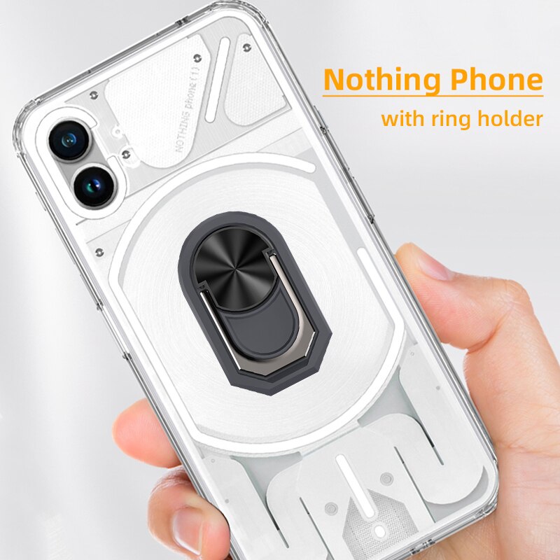 Nothing Phone 1 Case, with Ring Holder Crystal Clear Anti-Yellow Ultra-Thin Slim Fit Soft Silicone Magnetic Car Mount Phone Case - 0 for Nothing Phone / Gray / United States|Case & Holder Find Epic Store