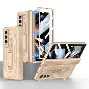 Magnetic Folding Armor Case for Samsung Galaxy Z Fold 4 5G with Bracket Anti-Drop Shockproof Full Protection Cover - 0 For Galaxy Z Fold 4 / Cream / United States Find Epic Store