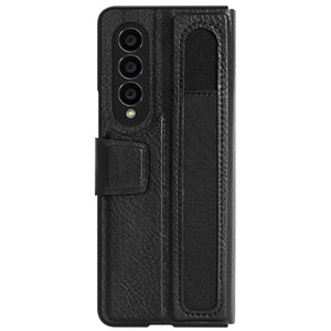 Case For Samsung Galaxy Z Fold 4 5G Case Leather Case Luxury Leather Kickstand Case With S-Pen Pocket For Z Fold 4 Case - 0 For Samsung Z Fold 4 / Black / United States Find Epic Store