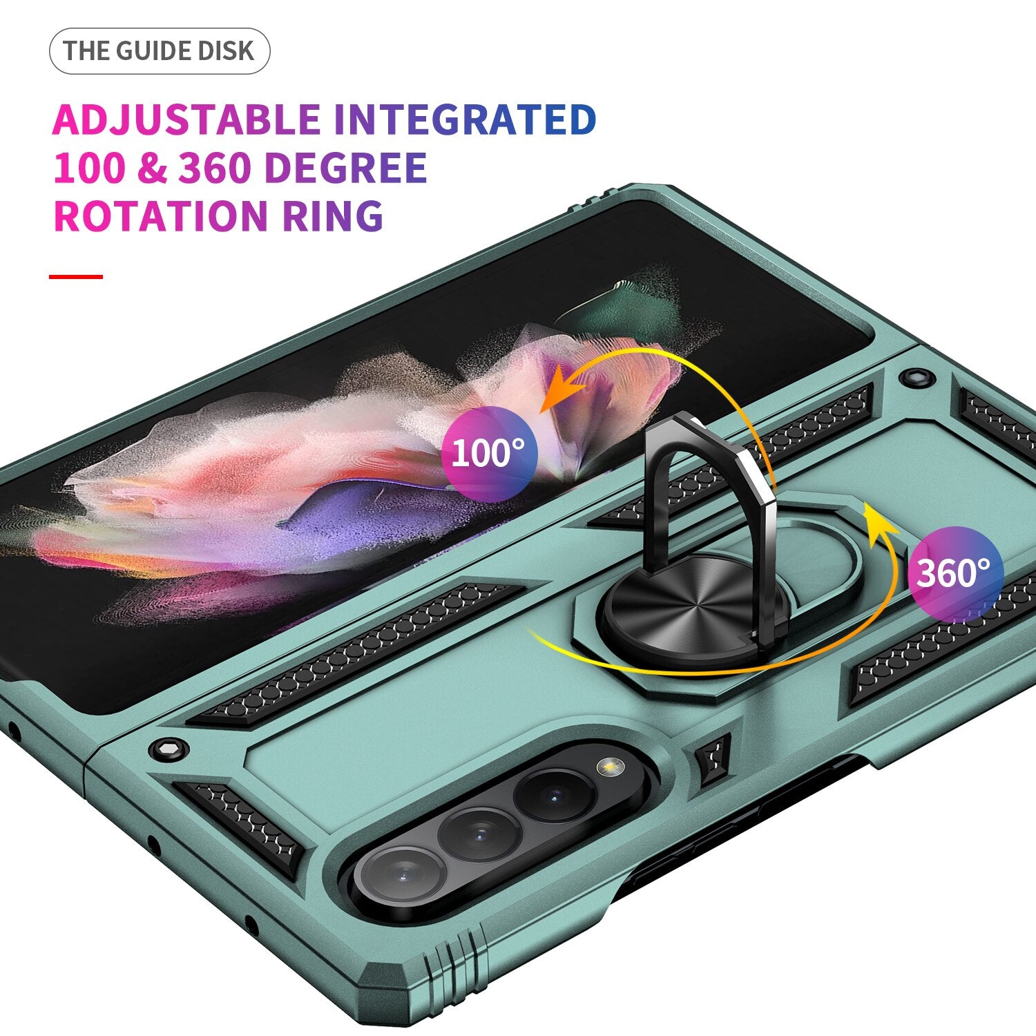 Case for Samsung Galaxy Z Fold 4 Fold 3, with Finger Ring Holder Kickstand, Military Grade Stand Cover Phone Cases for Z Fold4 - 0 Find Epic Store