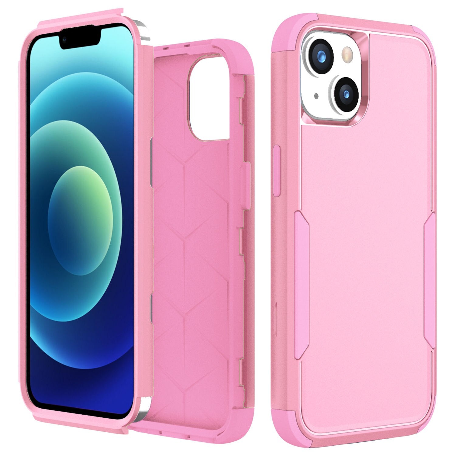 Case For iPhone 14 Armor Shockproof 3 in 1 Hybrid iPhone 14 Pro Max Colorful Hard PC +Silicone Heavy Duty Full Protection Cover - 0 For iPhone 14 / Pink Pink / United States Find Epic Store