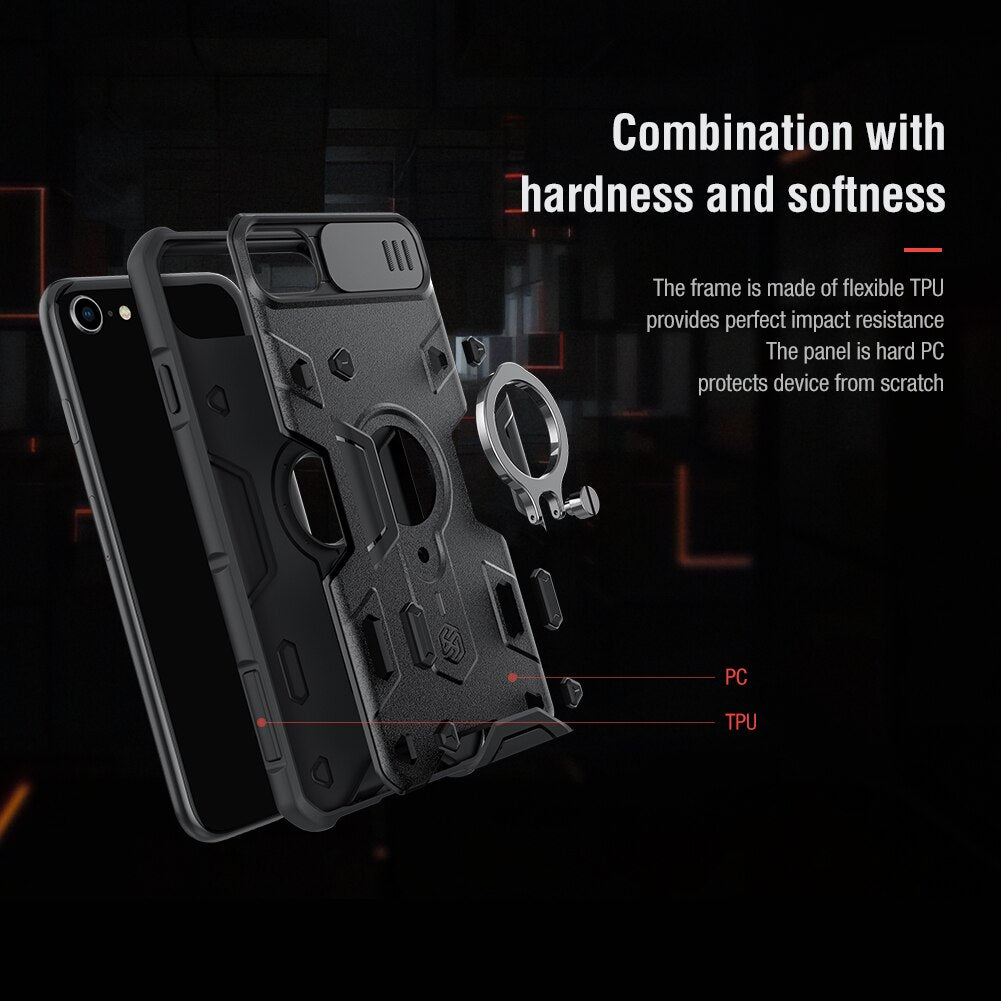 NILLKIN Slide Cover Case For Apple iPhone SE 2022/2020 Ring Stand Case for iPhone 7 8 designer Shockproof Case - 0 Find Epic Store