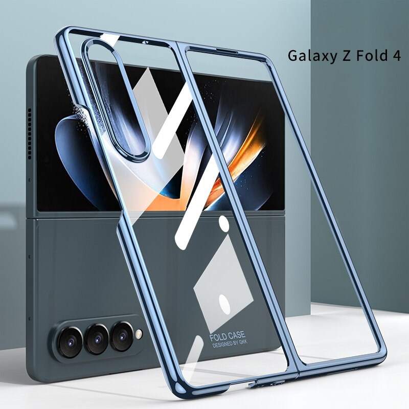 Original HD Transparent Case For Samsung Galaxy Z Fold 4 Shell Film Plating Phantom Full Shockproof Hard Plastic Cover - 0 Galaxy Z Fold 4 / Blue / United States Find Epic Store