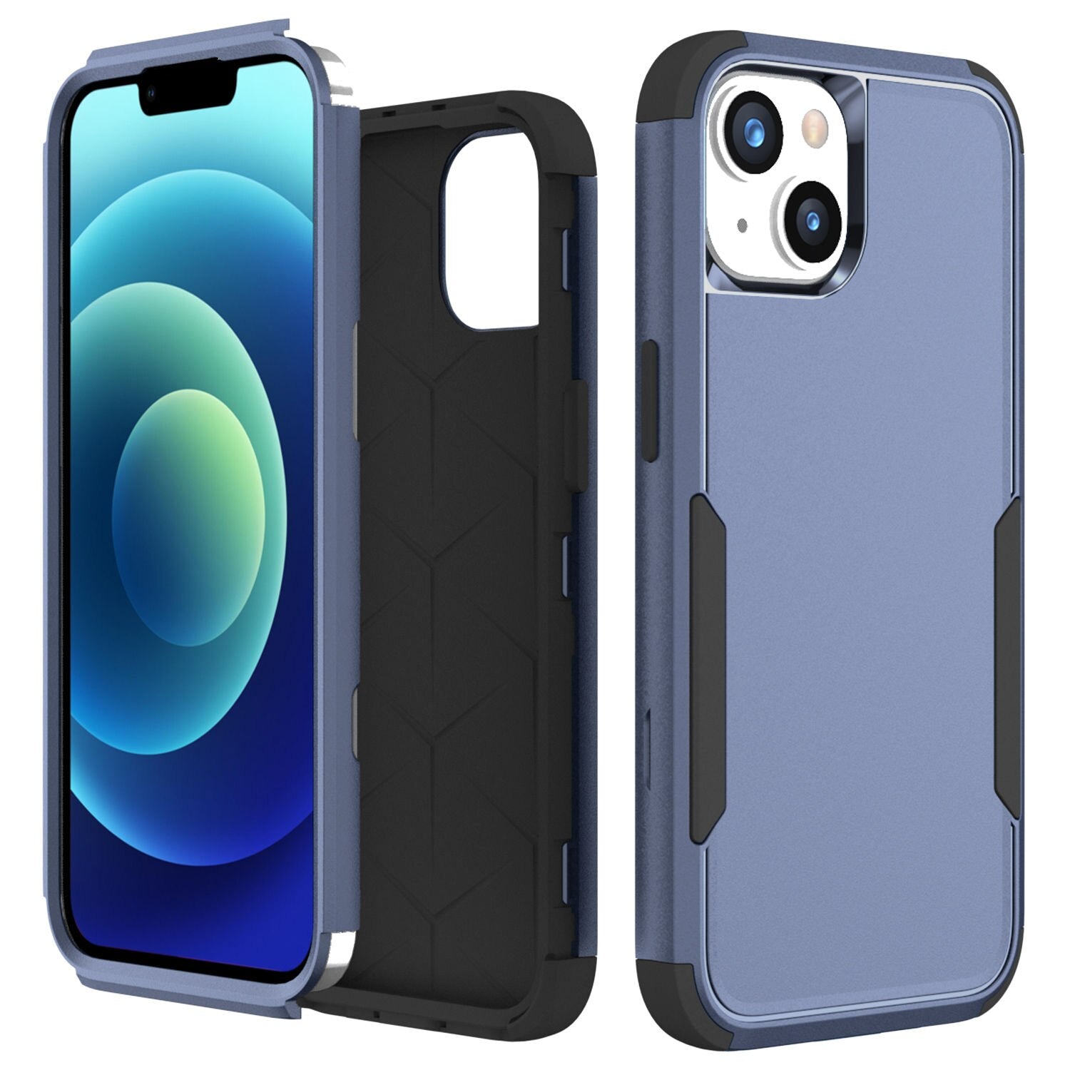 Case For iPhone 14 Armor Shockproof 3 in 1 Hybrid iPhone 14 Pro Max Colorful Hard PC +Silicone Heavy Duty Full Protection Cover - 0 For iPhone 14 / Navy Black / United States Find Epic Store