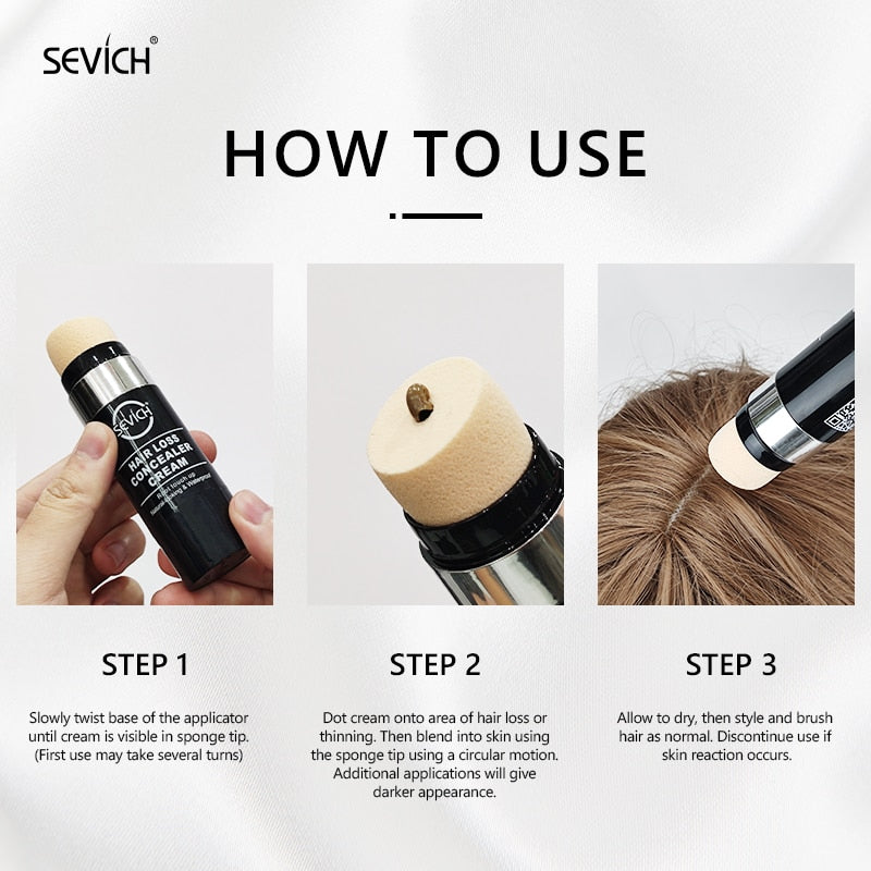Sevich 30ml Waterproof Hair Loss Concealer Cream Unisex Natural-Looking Instantly Black Color Root Touch Up Hairline Concealer - 0 Find Epic Store