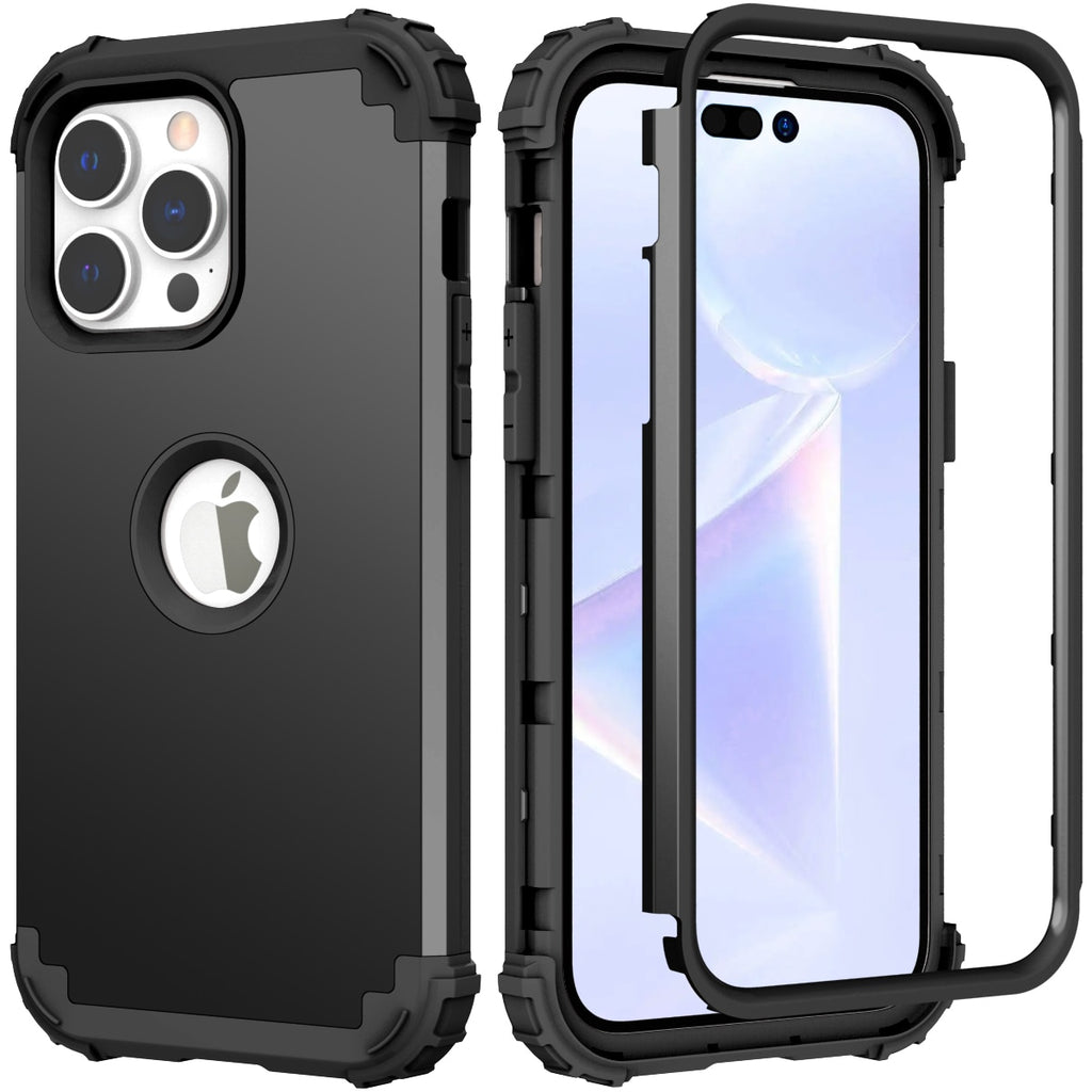 Case for iPhone 14 Pro Max 2022, 3-in-1 Hybrid Soft Silicone Rubber Hard PC Heavy Duty Shockproof Rugged Bumper Protective Case - 0 Find Epic Store