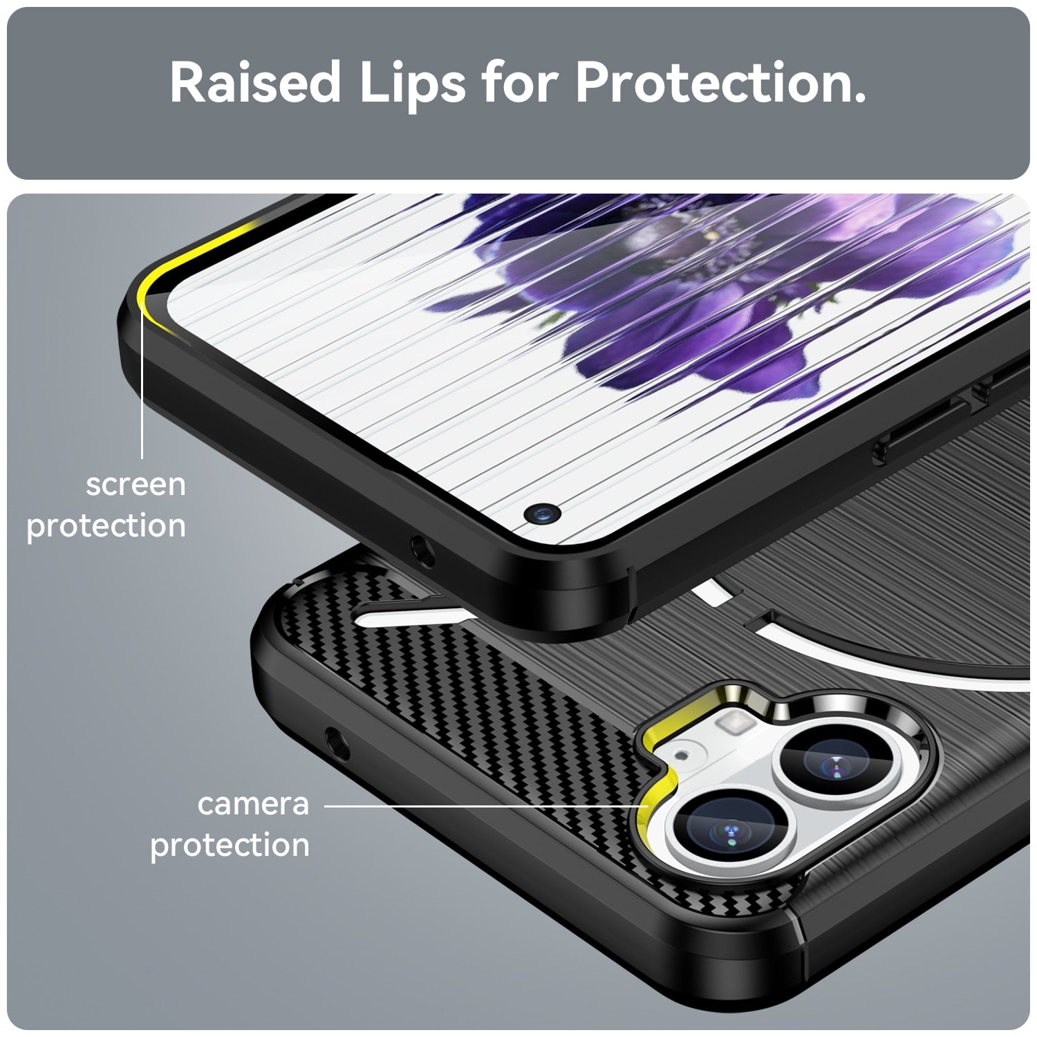 For Nothing Phone (1) Case Texture Brushed Line Shockproof Rugged Shield Anti-Scratch Soft TPU Back Cover for Nothing Phone 1 - 0 Find Epic Store