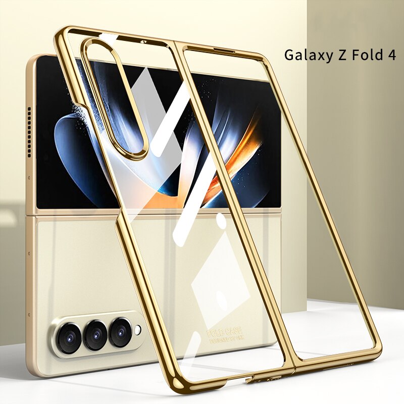 Original HD Transparent Case For Samsung Galaxy Z Fold 4 Shell Film Plating Phantom Full Shockproof Hard Plastic Cover - 0 Galaxy Z Fold 4 / Gold / United States Find Epic Store