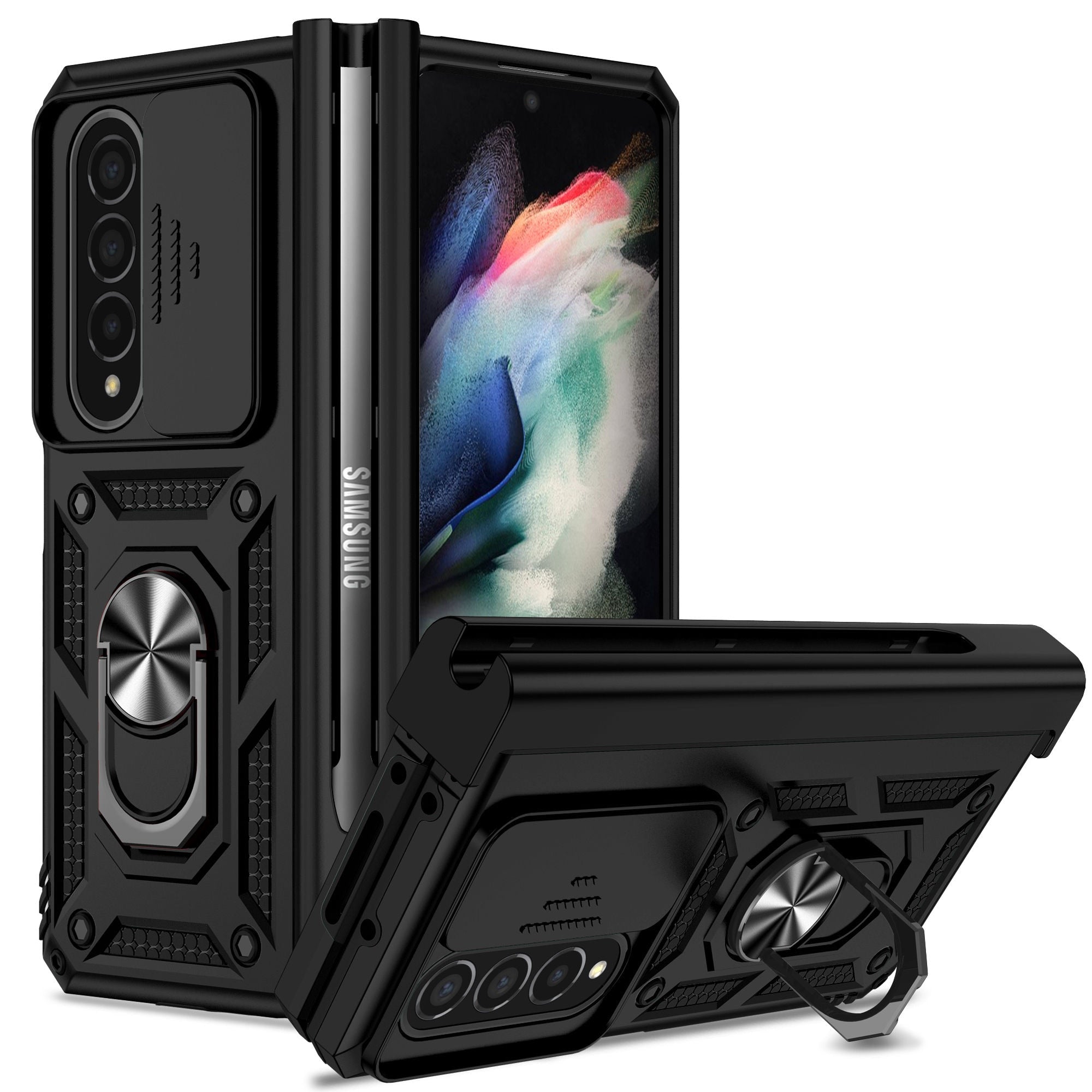 Case For Samsung Galaxy Z Fold 4 Slide Camera Lens Military Grade Bumpers Armor Cover for Samsung Galaxy Z Fold 4 - 0 Find Epic Store