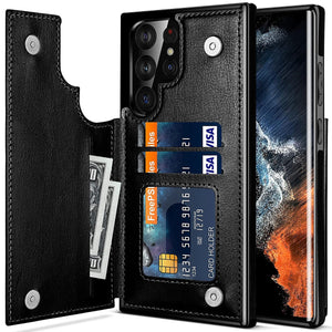 Case for Samsung Galaxy S22 Ultra Cover Wallet, ID Credit Card Slot Holder Cash Pocket Sleeve PU Leather Magnetic Closure Case - 0 Find Epic Store