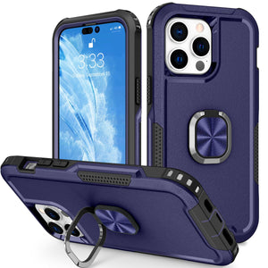 Case for iPhone 14 Pro Max 2022 Heavy Duty Full Body Shockproof Kickstand with 360° Ring Holder Support Car Mount Hybrid Bumper - 0 for iPhone 14 / Blue / United States Find Epic Store