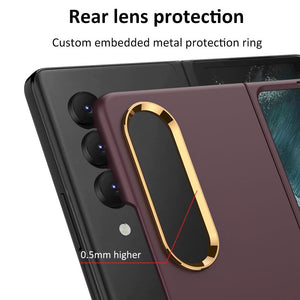 Case For Samsung Galaxy Z Fold 4 Ultra Thin Color Contact Lens Plated Metal Frame All-inclusive Protection Folding Cell Phone Cover - 0 Find Epic Store