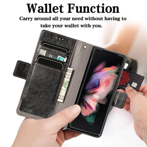 Premium Leather Case for Samsung Galaxy Z Fold 4 Multifunctional Wallet Design Splicing Side Buckle Anti-Drop Cover for Z Fold 3 - 0 Find Epic Store