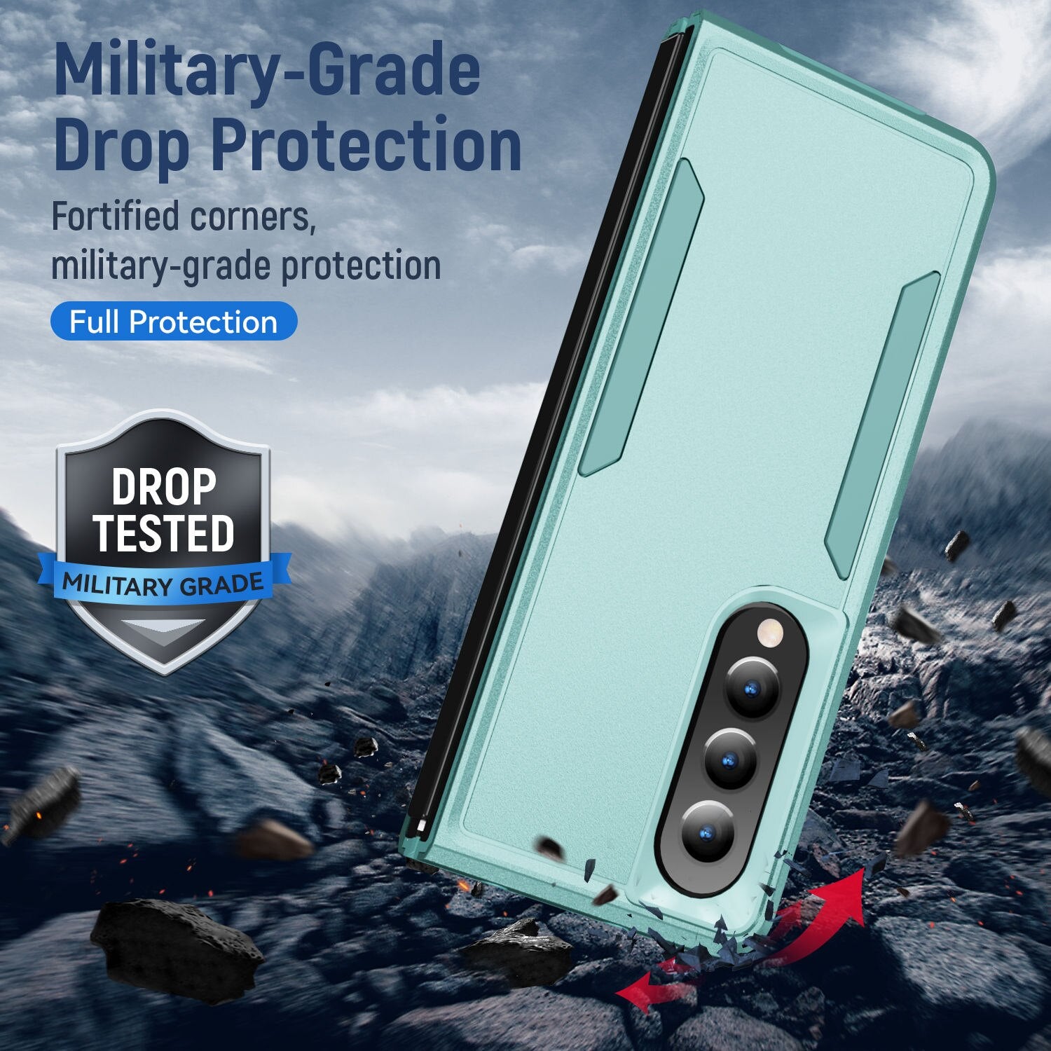 Case For Samsung Galaxy Z Fold 4 5G Military-Grade Protection Fashion Anti-Scratch Folding Armor Case Cover for Galaxy Z Fold 3 - 0 Find Epic Store