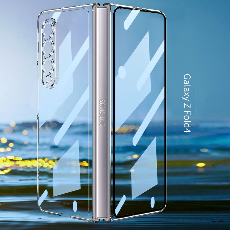Original HD Transparent Case For Samsung Galaxy Z Fold 4 Shell Film Intergrated Electroplated Shockproof Hard Plastic Cover - 0 Galaxy Z Fold 4 / Clear / United States Find Epic Store