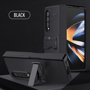 Case For Samsung Galaxy Z Fold 4 5G All-inclusive Drop Protection Kickstand Phone Case Non-Fingerprint Cover for Galaxy Z Fold 4 - 0 For Galaxy Z Flip 4 / Black / United States Find Epic Store