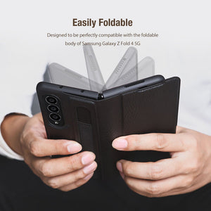 Case For Samsung Galaxy Z Fold 4 5G Case Leather Case Luxury Leather Kickstand Case With S-Pen Pocket For Z Fold 4 Case - 0 Find Epic Store