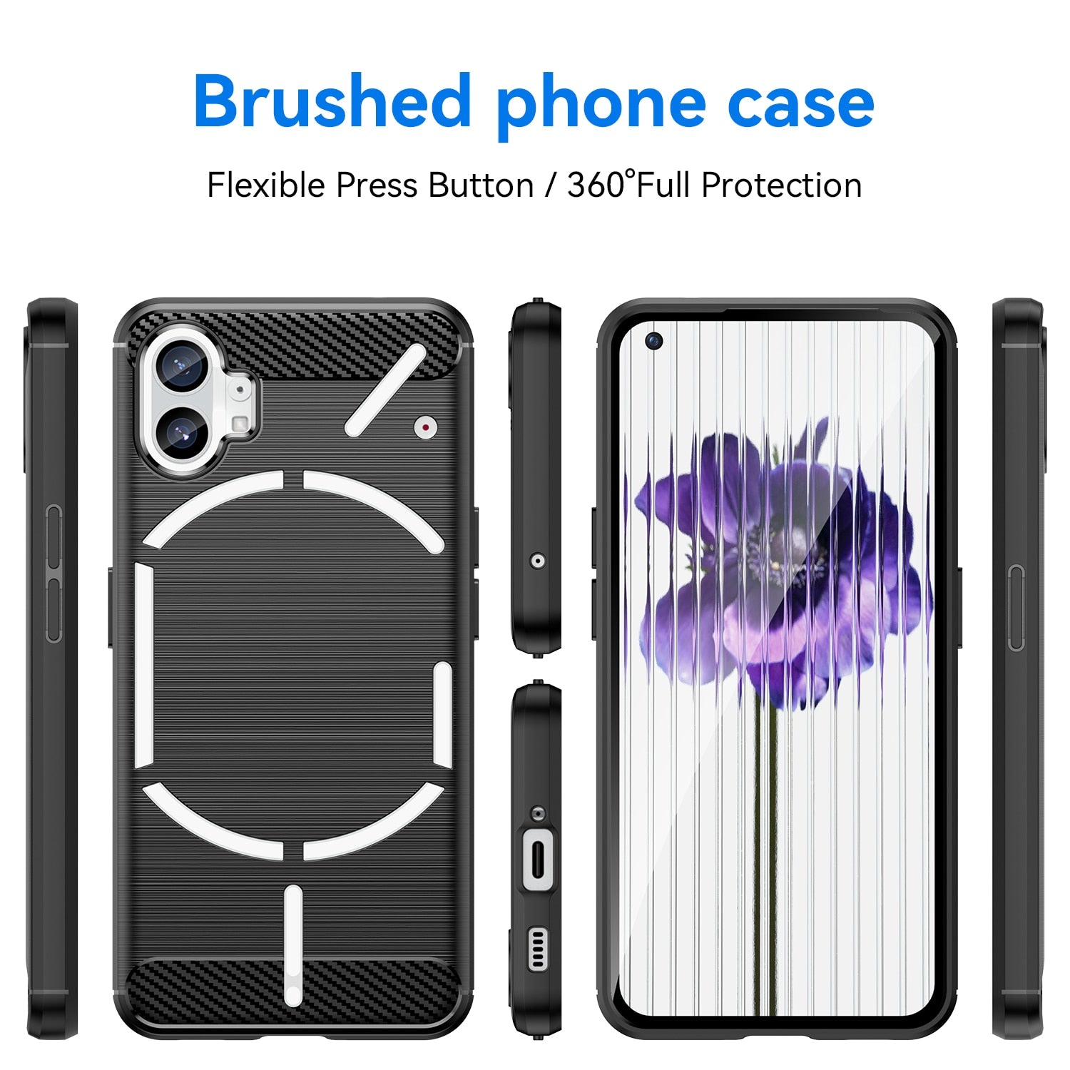 For Nothing Phone (1) Case Texture Brushed Line Shockproof Rugged Shield Anti-Scratch Soft TPU Back Cover for Nothing Phone 1 - 0 Find Epic Store