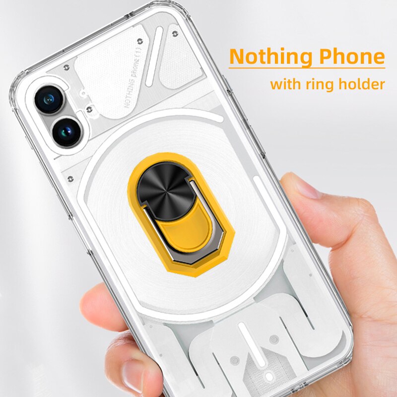 Nothing Phone 1 Case, with Ring Holder Crystal Clear Anti-Yellow Ultra-Thin Slim Fit Soft Silicone Magnetic Car Mount Phone Case - 0 for Nothing Phone / Yellow / United States|Case & Holder Find Epic Store