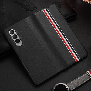 High Quality Genuine Plain Leather Case for Samsung Galaxy Z Fold 4 Anti-drop Lens and Screen Full Protection Folding Case - 0 For Galaxy Z Fold 4 / Black 1 / United States Find Epic Store