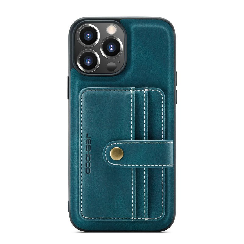 Case For iPhone 14 Luxury Magnetic Safe Leather Anti-theft brush Wallet Card Solt Bag Stand Holder Cover For iPhone 14 Pro Max - 0 For iPhone 14 / Blue / United States Find Epic Store