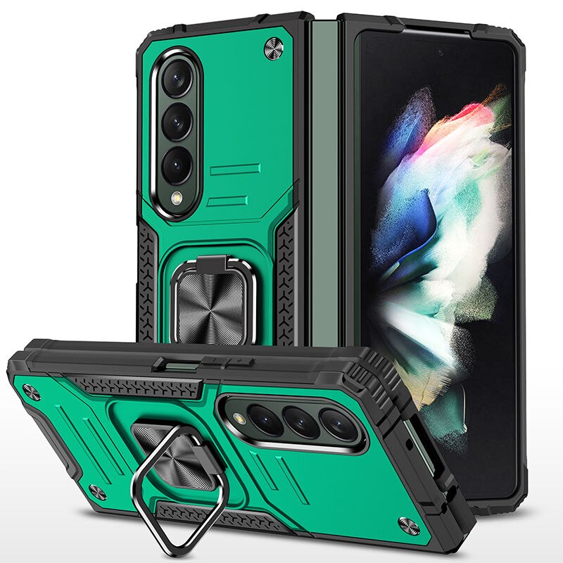 Case For Samsung Galaxy Z Fold 4 3 Case Camera Cover Built-in 360°Rotate Ring Stand Car Holder Magnetic Protective Shockproof Cover - 0 For Galaxy Z Fold 3 / Green / United States Find Epic Store