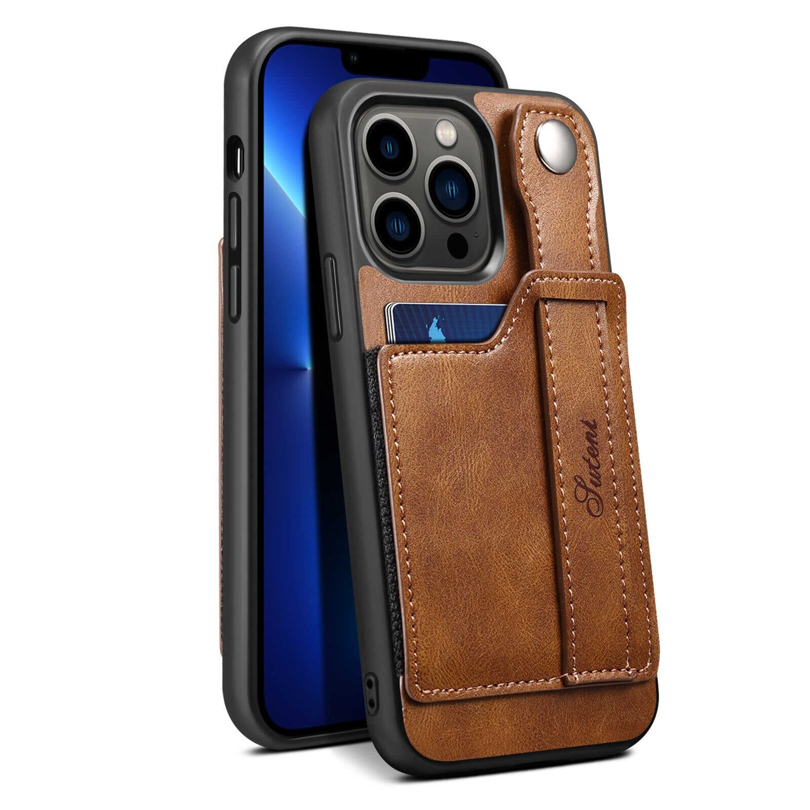Case For iPhone 14 Pro Max Case PU Leather Wallet Flip Cover Stand Feature with Wrist Strap and Credit Cards Pocket for iPhone 14 Pro - 0 For iPhone 14 / Brown / United States Find Epic Store