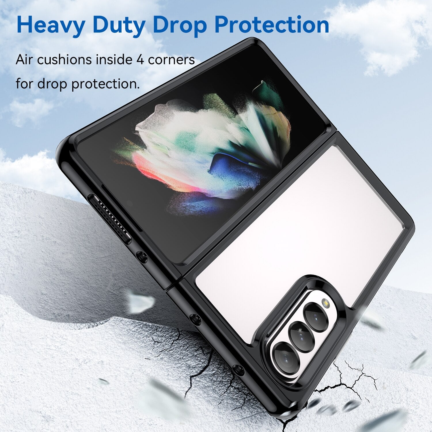 Clear Hard PC Back Case For Samsung Galaxy Z Fold 4 Camera Lens Protective Soft TPU Bumper Transparent Cover For Galaxy Z Fold 4 - 0 Find Epic Store