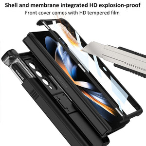 Magnetic Folding Armor Slide Pen Case for Samsung Galaxy Z Fold 4 5G with adjustable Bracket Anti-Drop Full Protection Cover - 0 Find Epic Store