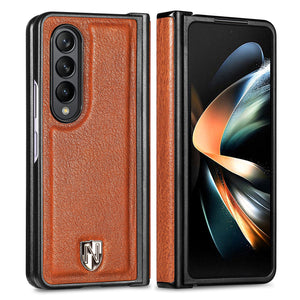 Genuine Leather Case for Samsung Galaxy Z Fold 4, Original Touch Slim Fit with Stand Function Anti-Drop Protection Cover - 0 For Galaxy Z Fold 4 / Brown / United States Find Epic Store