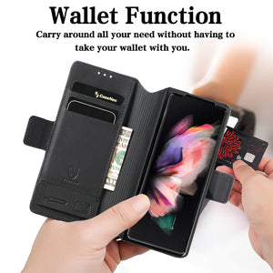 Premium Leather Case for Samsung Galaxy Z Fold 4 3 Colorful Multifunctional Wallet Design Double Side Buckle Anti-Drop Cover - 0 Find Epic Store