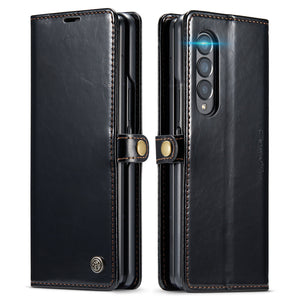 Case For Samsung Galaxy Z Fold 4 5G Retro Purse Leather Luxury Magnetic Card Holder All-Round Protection Wallet Cover - 0 For Galaxy Z Fold 4 / Black / United States Find Epic Store