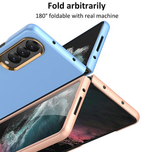 Case For Samsung Galaxy Z Fold 4 Ultra Thin Color Contact Lens Plated Metal Frame All-inclusive Protection Folding Cell Phone Cover - 0 Find Epic Store