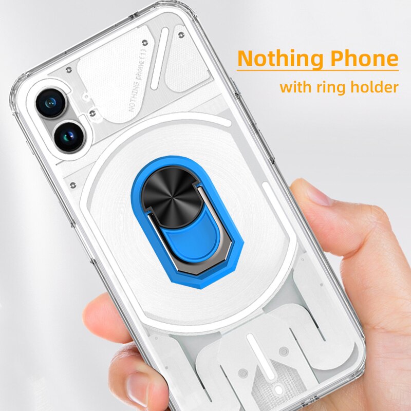 Nothing Phone 1 Case, with Ring Holder Crystal Clear Anti-Yellow Ultra-Thin Slim Fit Soft Silicone Magnetic Car Mount Phone Case - 0 for Nothing Phone / Light blue / United States|Case & Holder Find Epic Store